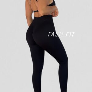Calza push up acanalada negra