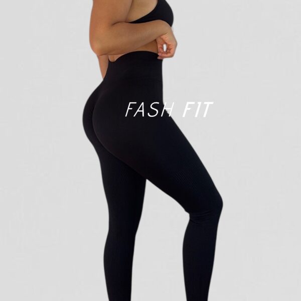 Calza push up acanalada negra - Imagen 3