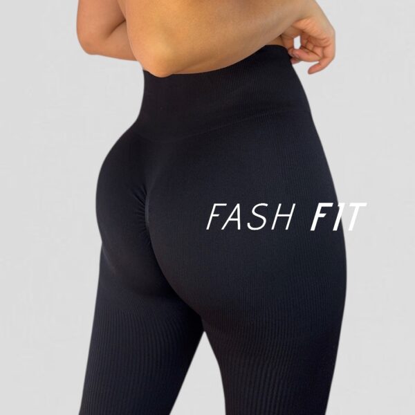 Calza push up acanalada negra - Imagen 4